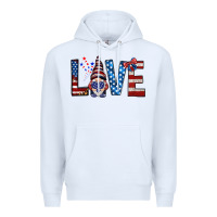 White 4th Of July love gnome Premium Hoodie - HowdyJamesFarm