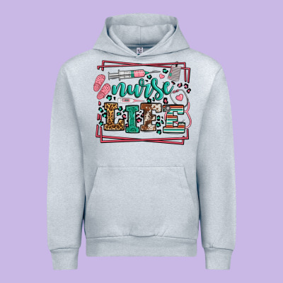 Nurse Life Leopard Frame Urban Hoodie Designed By Lillyallendesigns