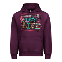 Mauve Wine Nurse life leopard frame Urban Hoodie - LillyAllenDesigns