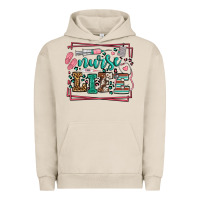 Pigment French Oak Nurse life leopard frame Urban Hoodie - LillyAllenDesigns