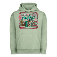 Pigment Oil Green Nurse life leopard frame Urban Hoodie - LillyAllenDesigns