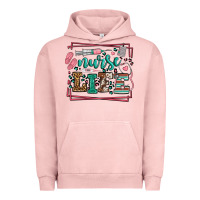 Pigment Salmon Nurse life leopard frame Urban Hoodie - LillyAllenDesigns