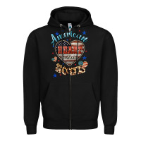 Black American heart southern soul Zipper Hoodie - HowdyJamesFarm