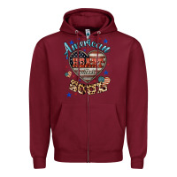 Burgundy American heart southern soul Zipper Hoodie - HowdyJamesFarm