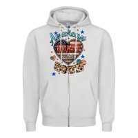 Dove Grey American heart southern soul Zipper Hoodie - HowdyJamesFarm