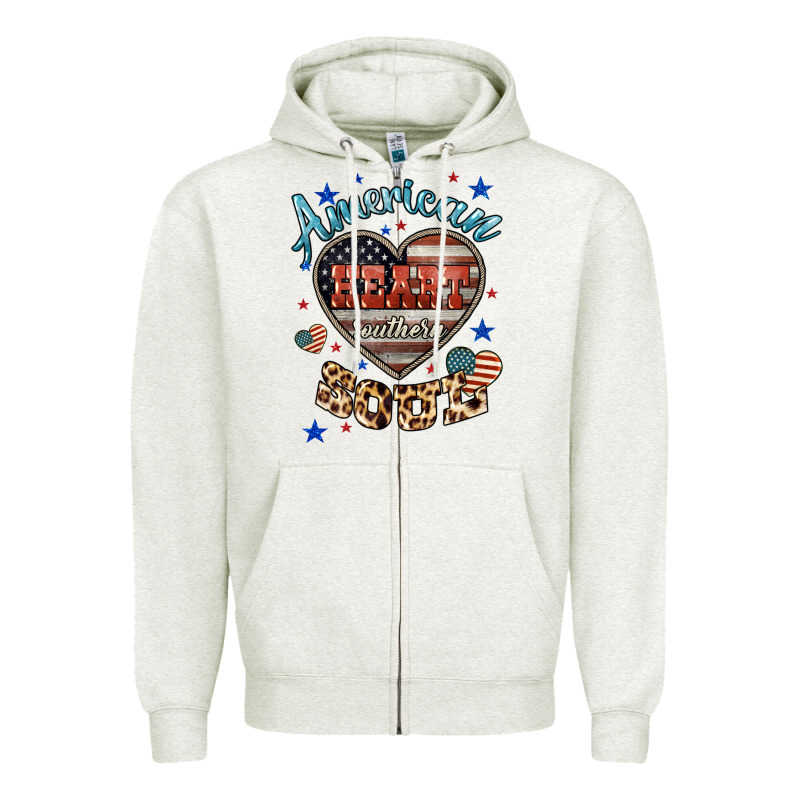 American Heart Southern Soul Zipper Hoodie by HowdyJamesFarm | Teevron