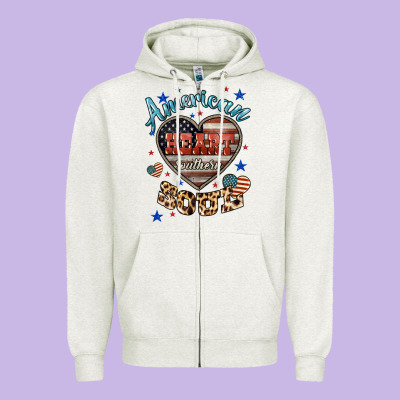 American Heart Southern Soul Zipper Hoodie Designed By Howdyjamesfarm