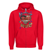 Red American heart southern soul Zipper Hoodie - HowdyJamesFarm