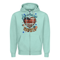 Seafoam American heart southern soul Zipper Hoodie - HowdyJamesFarm