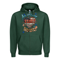 Sports Green American heart southern soul Zipper Hoodie - HowdyJamesFarm