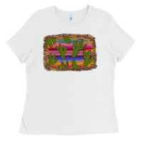 White cinco de mayo leopard frame Ladies Tee - Artiststas