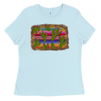 Baby Blue cinco de mayo leopard frame Ladies Tee - Artiststas