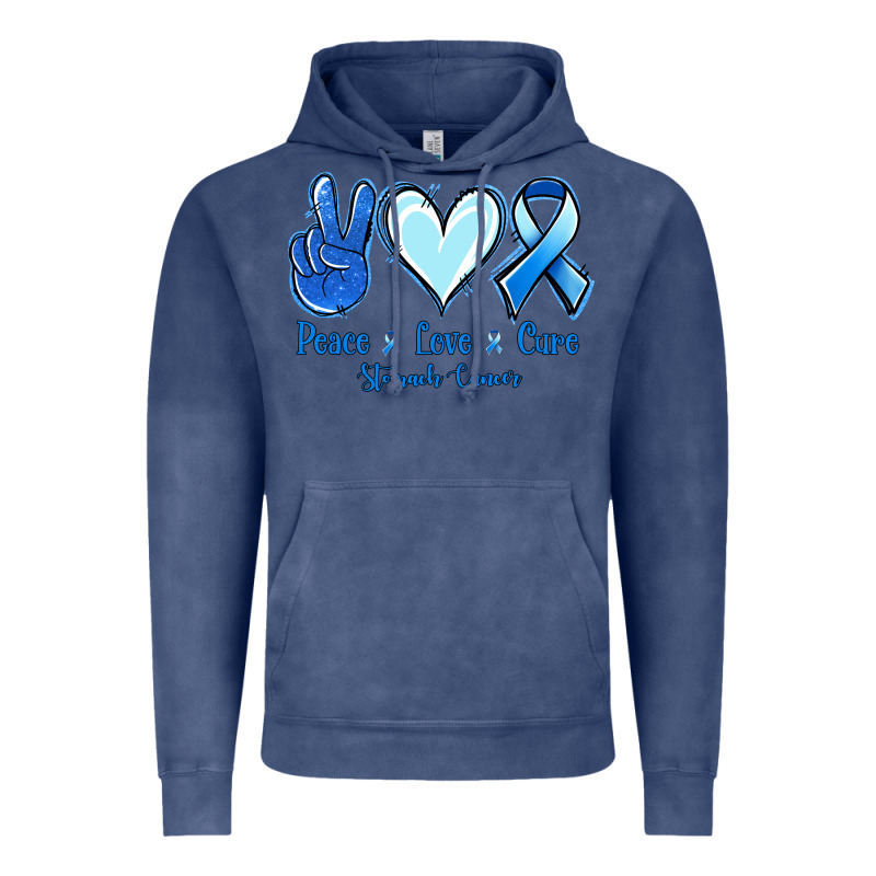 Peace Love Cure Stomach Cancer Vintage Hoodie by Jasminsmagicworld | Teevron