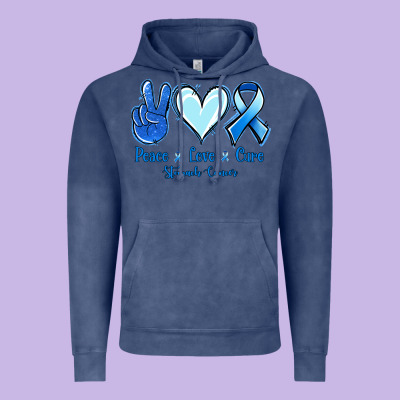 Peace Love Cure Stomach Cancer Vintage Hoodie Designed By Jasminsmagicworld