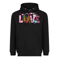 Black love valentines day nurse Heavyweight Hoodie - OliviaCreatesArt