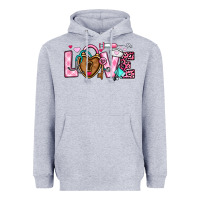 Heather Grey love valentines day nurse Heavyweight Hoodie - OliviaCreatesArt