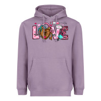 Lavender love valentines day nurse Heavyweight Hoodie - OliviaCreatesArt