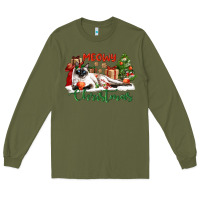 Army Green siamese cat meowy christmas Long Sleeve Tee - LillyAllenDesigns