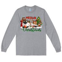 Heather Grey siamese cat meowy christmas Long Sleeve Tee - LillyAllenDesigns