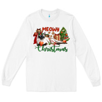 White siamese cat meowy christmas Long Sleeve Tee - LillyAllenDesigns