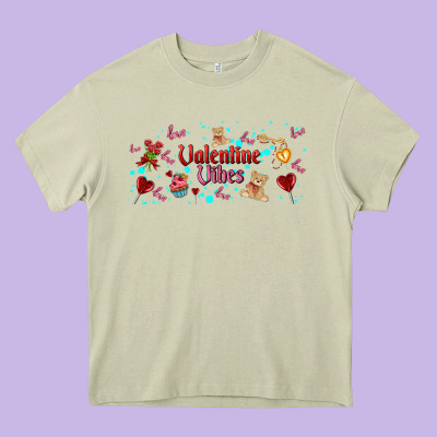Love Vibes And Valentines Heavy Core Tee Designed By Adodesignshop