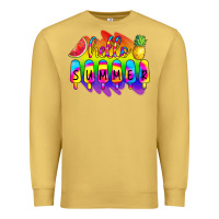 Antique Gold Hello Summer Tie Dye Premium Sweatshirt - CowCowDesign