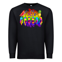 Black Hello Summer Tie Dye Premium Sweatshirt - CowCowDesign
