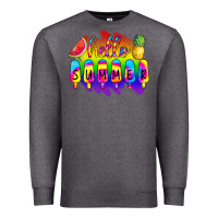 Charcoal Heather Hello Summer Tie Dye Premium Sweatshirt - CowCowDesign