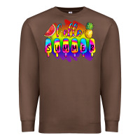Chestnut Hello Summer Tie Dye Premium Sweatshirt - CowCowDesign