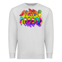 Dove Grey Hello Summer Tie Dye Premium Sweatshirt - CowCowDesign