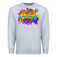 Heather Grey Hello Summer Tie Dye Premium Sweatshirt - CowCowDesign