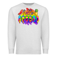 Oatmeal Heather Hello Summer Tie Dye Premium Sweatshirt - CowCowDesign