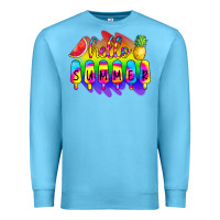 Ocean Blue Hello Summer Tie Dye Premium Sweatshirt - CowCowDesign