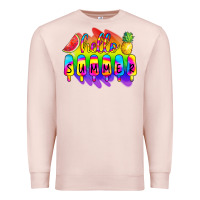 Pale Pink Hello Summer Tie Dye Premium Sweatshirt - CowCowDesign