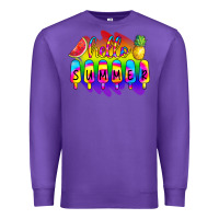 Purple Hello Summer Tie Dye Premium Sweatshirt - CowCowDesign