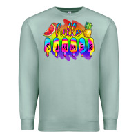 Seafoam Hello Summer Tie Dye Premium Sweatshirt - CowCowDesign