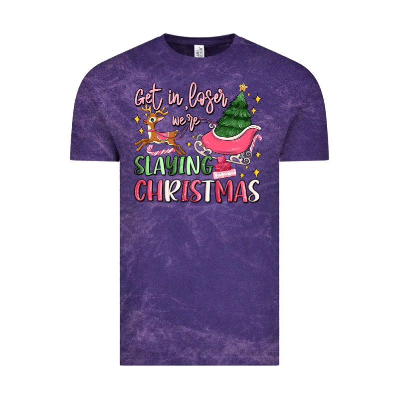 Get In Loser We're Slaying Christmas Vintage Tee by MaliasSmallBusiness | Teevron