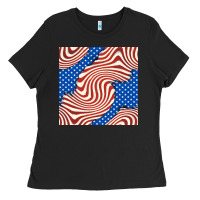 Black american flag seamless pattern Ladies Tee - BundleAndBundleShop