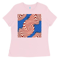 Bubblegum Pink american flag seamless pattern Ladies Tee - BundleAndBundleShop