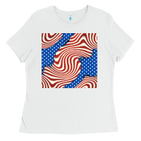 White american flag seamless pattern Ladies Tee - BundleAndBundleShop