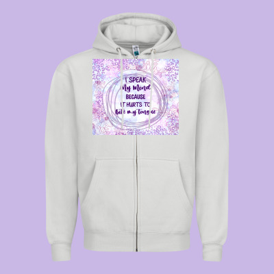 It Hurts To Bite My Tongue Zipper Hoodie Designed By Tumblerdesignbyshophia