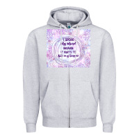Heather Grey it hurts to bite my tongue Zipper Hoodie - TumblerDesignByShophia