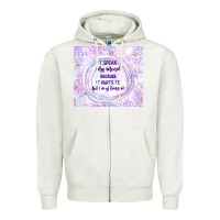 Oatmeal Heather it hurts to bite my tongue Zipper Hoodie - TumblerDesignByShophia