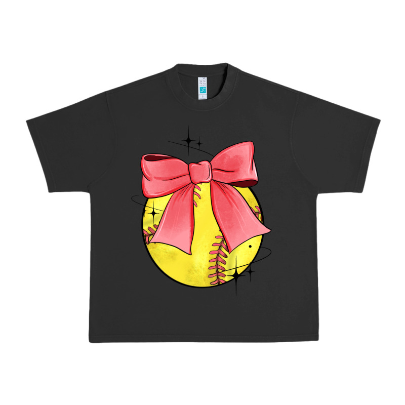 Coquette Softball Bow Urban Heavy Tee by JahusDesignShop | Teevron
