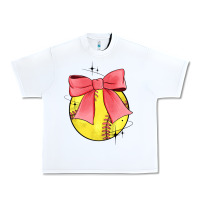 White coquette softball bow Urban Heavy Tee - JahusDesignShop