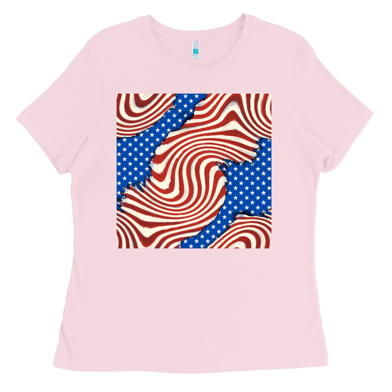 American Flag Seamless Pattern Ladies Tee by BundleAndBundleShop | Teevron