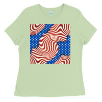 Matcha american flag seamless pattern Ladies Tee - BundleAndBundleShop