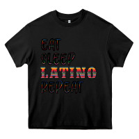 Black eat sleep latino repeat Heavy Core Tee - BundleAndBundleShop