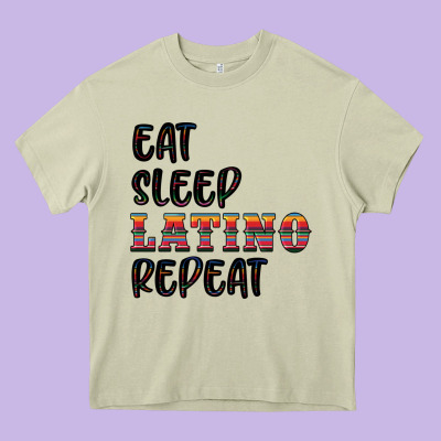Eat Sleep Latino Repeat Heavy Core Tee Designed By Bundleandbundleshop