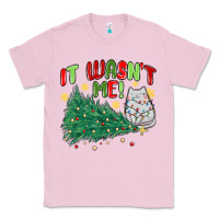Bubblegum Pink it wasn't me! christmas cat Classic Tee - MaliasSmallBusiness